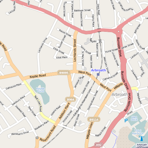 map of Arbroath